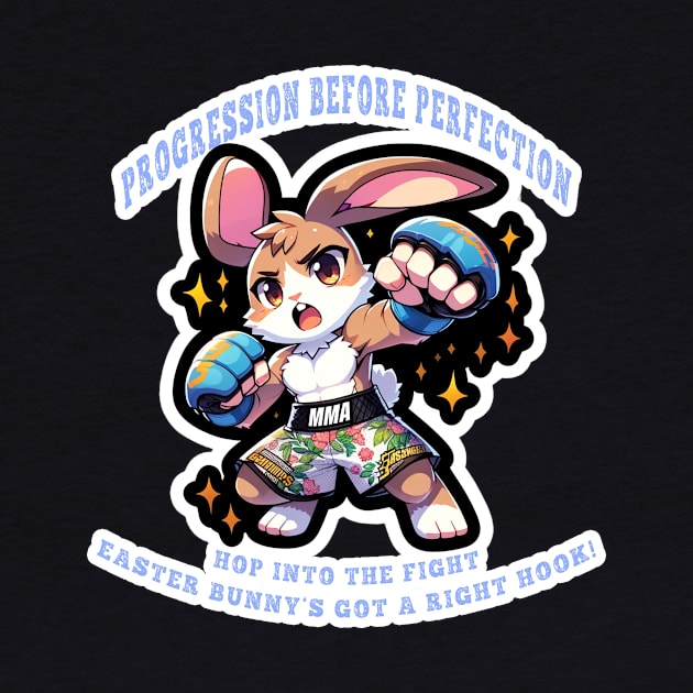 Easter Bunny MMA Fighter T-Shirt - Hop into the Fight - Cute Martial Arts Rabbit Tee - Boxing Bunny - Easter Gift for MMA Fans by Insaneluck